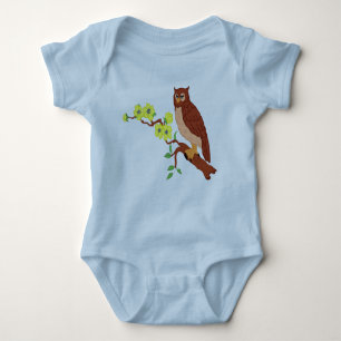Owl on a Branch Baby Baby Bodysuit