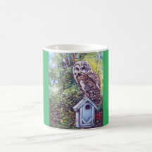 Owl on Birdhouse Mug
