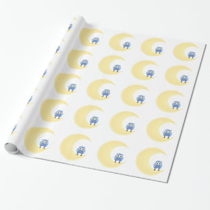 Owl On Moon Wrapping Paper