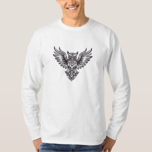 Owl On Ornament Style Graphic Tee