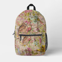 Owl on Pink Floral Background Postcard