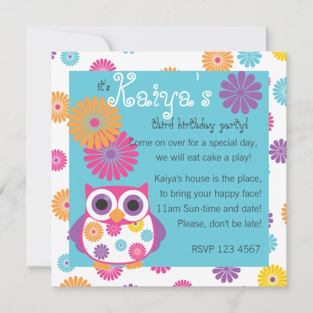 Owl on the Bright Side Invitation (Front)