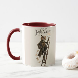 Owl on the Library Ladder Mug