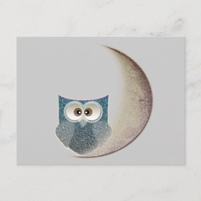 owl on the Moon Postcard (Front)