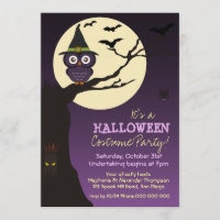 Owl on tree branch Halloween Birthday Party