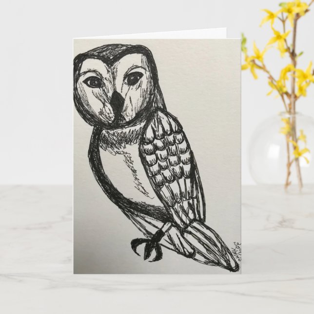 Owl Only the Best Birthday Greeting  Card (Yellow Flower)