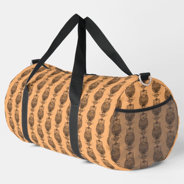 Owl (orange) - Duffle Bag (Right Corner)