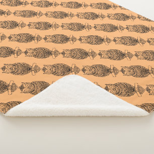 Owl (orange) - Sherpa Blanket