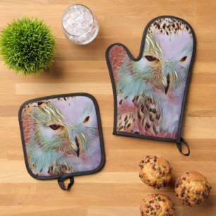 OWL OVEN MITT & POT HOLDER SET