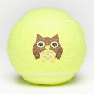 owl painting art tennis balls