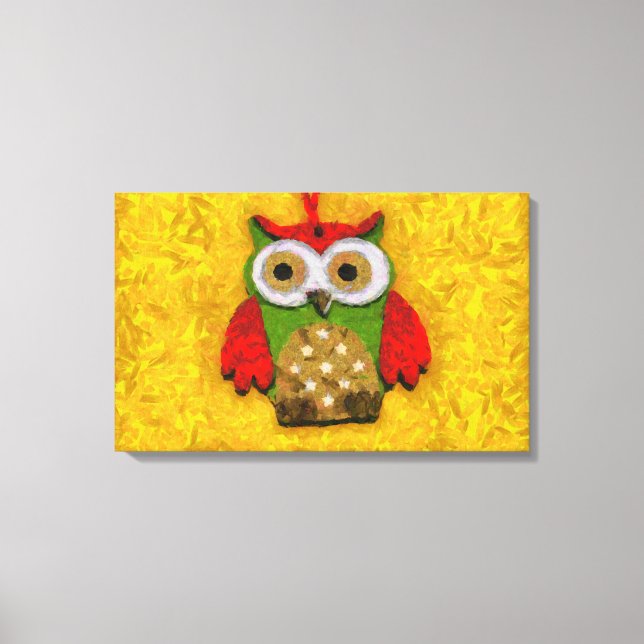Owl painting canvas print (Front)