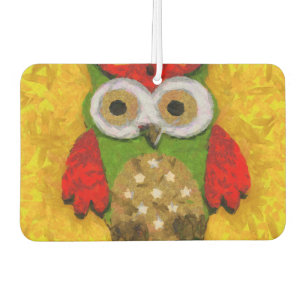 Owl painting car air freshener