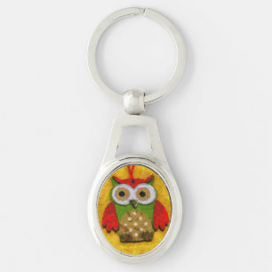 Owl painting key ring