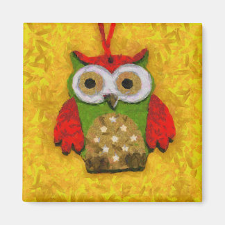 Owl painting magnet
