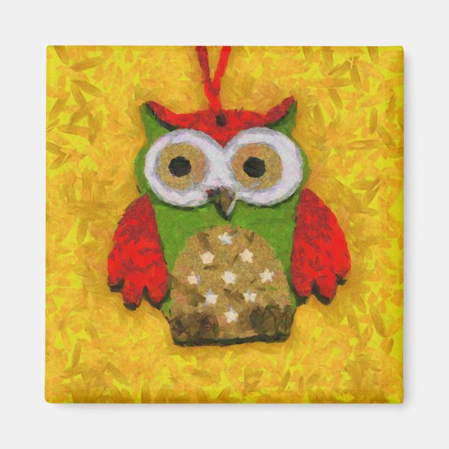 Owl painting magnet (Front)
