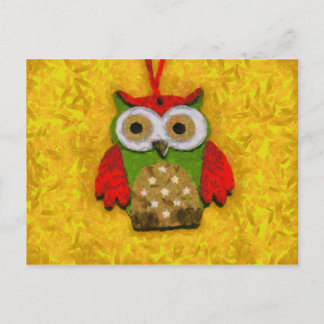 Owl painting postcard