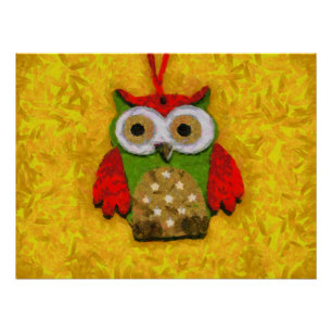 Owl painting poster