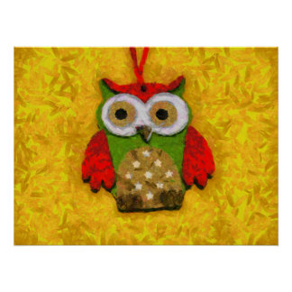 Owl painting poster