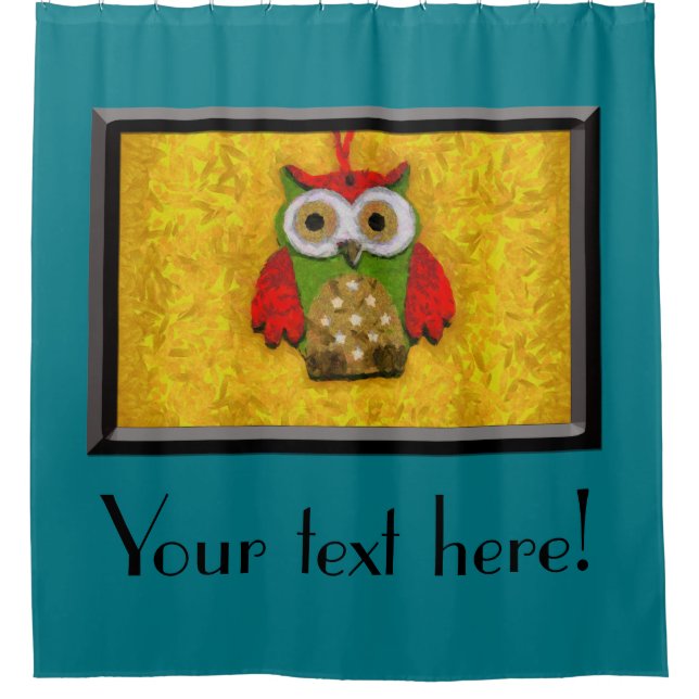 Owl painting shower curtain (Front)