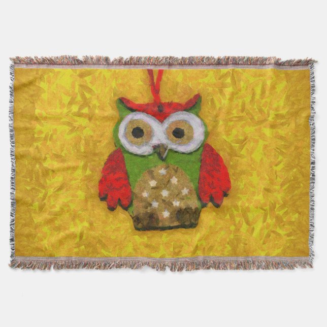 Owl painting throw blanket (Front)