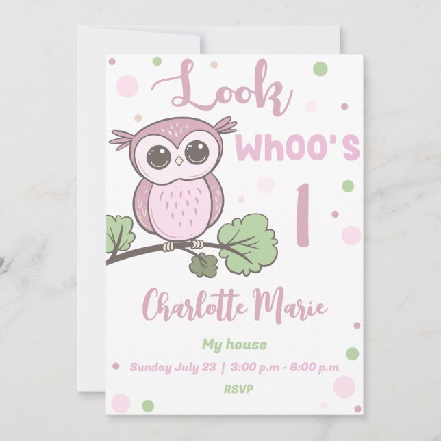 Owl Party Invitation (Front)