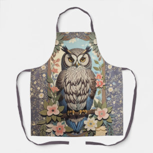 Owl Pastel Floral William Morris Inspired Apron