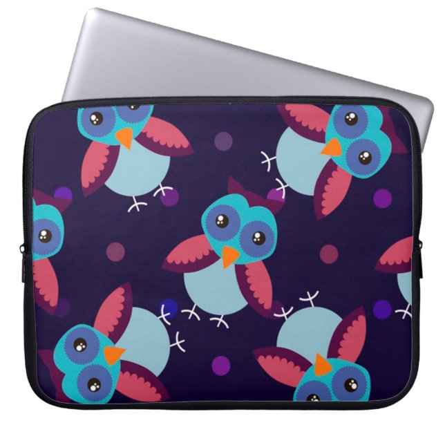 owl pattern background laptop sleeve (Front)