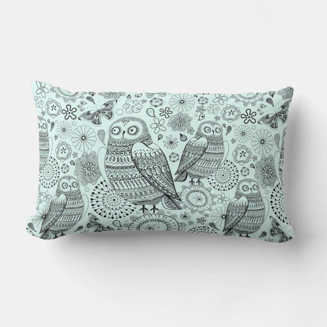 Owl Pattern Lumbar Cushion (Front)