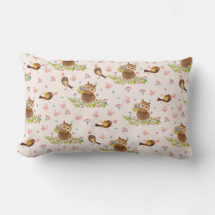 Owl Pattern Lumbar Cushion