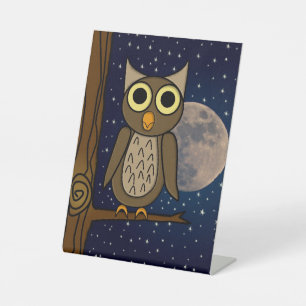 owl pedestal sign