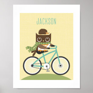 Owl Personalised Nursery Poster Print
