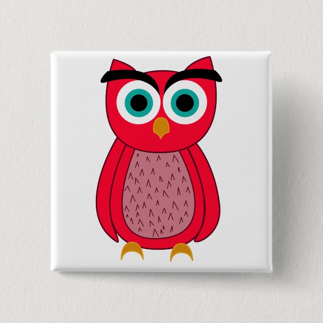 Owl Photo Print 15 Cm Square Badge (Front)