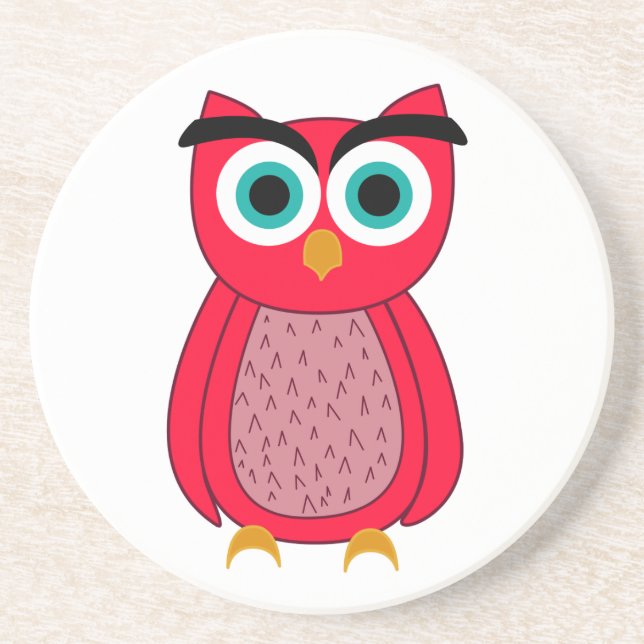 Owl Photo Print Coaster (Front)