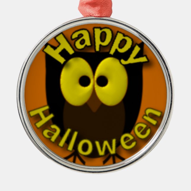 Owl Picture Metal Tree Decoration (Front)