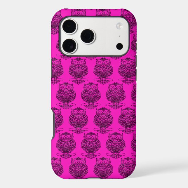 Owl (pink) - iPhone (16 Pro Max) Case (Back)
