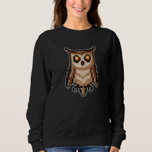 Owl Pixel Retro Gaming Style Sweatshirt