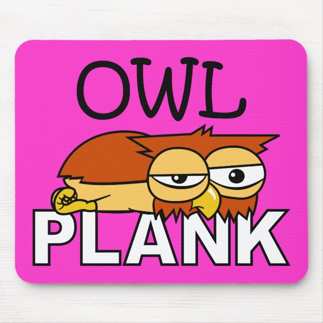 Owl Plank Mouse Pad (Front)