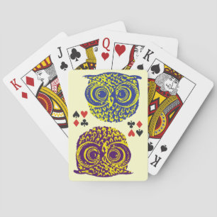 Owl playing cards
