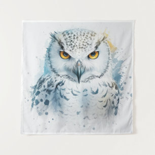 Owl Portrait Animal Painting Wildlife Outdoors Art Tapestry
