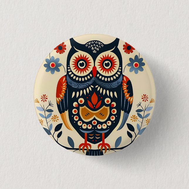 Owl Poster 3 Cm Round Badge (Front)