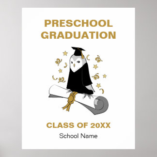 Owl Preschool / Kindergarten Graduation Ceremony Poster