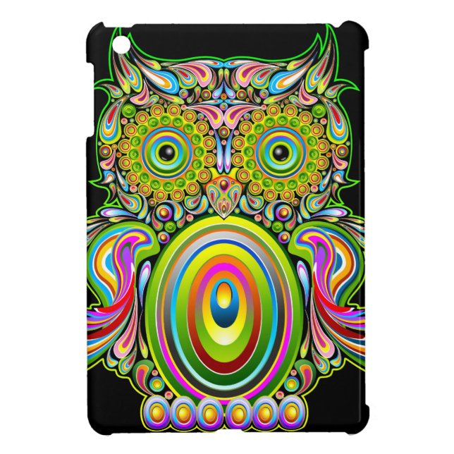 Owl Psychedelic Design iPad Mini Case (Back)