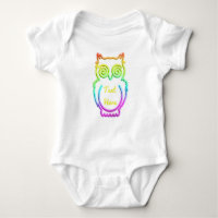 Owl Psychedelic Neon Light Button