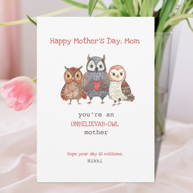 Owl Pun Mother's Day Card (Creator Uploaded)