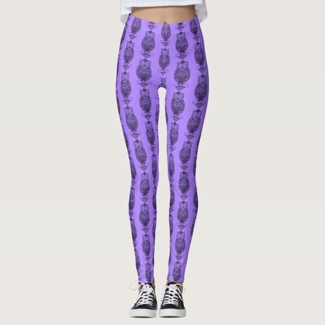 Owl (purple) - Leggings (Front)