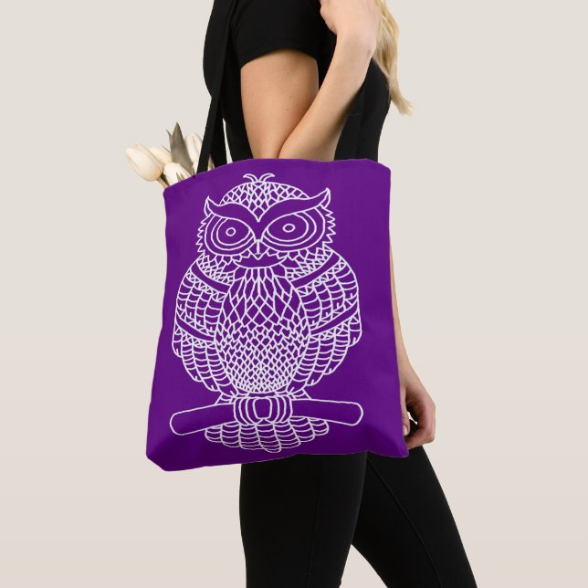 Owl (purple) - Tote (Close Up)