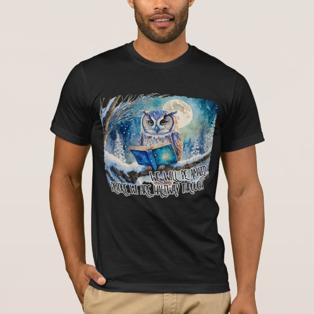 Owl Reading Big Book We Will Be Amazed - Recovery T-Shirt (Front)