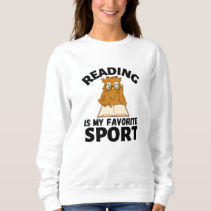 Owl Reading Books Reading Is My Favourite Sport Sweatshirt