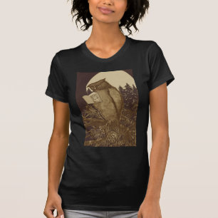 Owl Reading by Moonlight T-Shirt