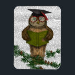 Owl Reading On Branch Magnet<br><div class="desc">Animals & Nature</div>